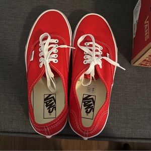 Red Vans Authentic Shoe Size 8.5 Women 7 Men